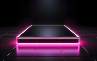 futuristic gaming esports pink neon glass display room