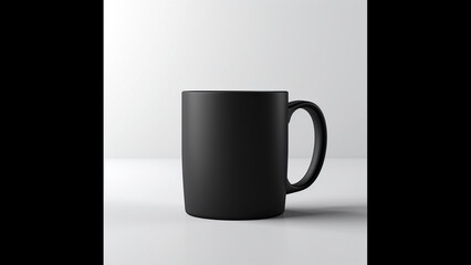 Black Mug Mockup, light background