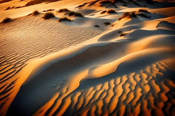 Fototapeta na wymiar Sand dunes on the beach at sunset