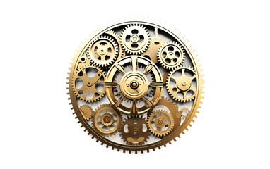 Gear Clock isolated on transparent background.