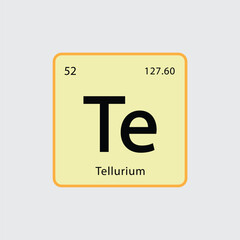 Tellurium periodic table icon vector flat style