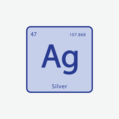 Ag periodic table icon vector flat style