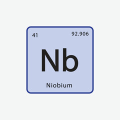 Niobium periodic table icon vector flat style