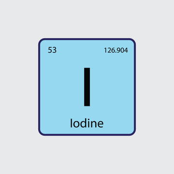 Iodine periodic table icon vector flat style