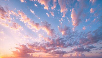 Sky at Sunset and Sunrise with Vibrant Clouds, Celestial Beauty - obrazy, fototapety, plakaty