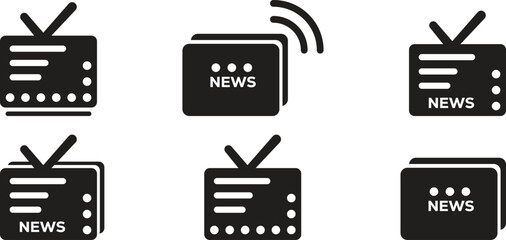 Abstract news icon vector. Trendy vector news, television symbol isolated on white background