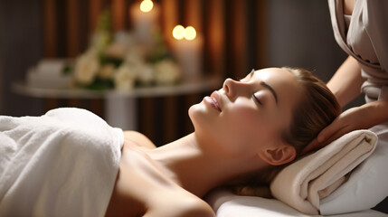 A Woman Relaxing in SPA After a Wellness Massage 