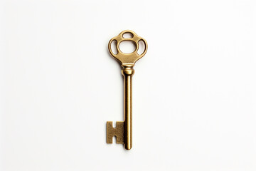 A simple outline of a key, rendered in a minimalist style, symbolizing access and security.
