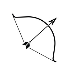 Bow and Arrow Weapon Icon Vector On Trendy Design