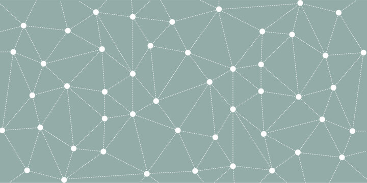 Geometric background with white dots joined by dashed lines, tracing triangular shapes.