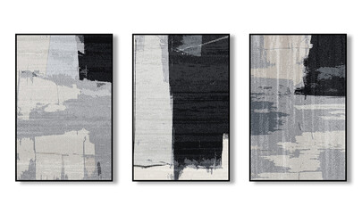 Set of three abstract art paintings collection posters for wall decoration, wallpaper, posters, cards, murals, carpets, hanging paintings, prints