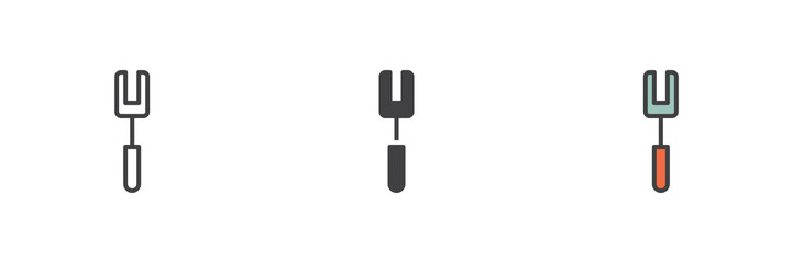 Dessert fork different style icon set