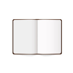 Blank Open Notepad Isolated On White Background