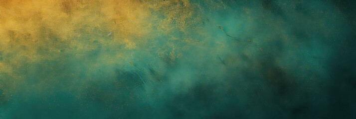 Obraz na płótnie Canvas Teal-Gold gradient background grainy noise texture