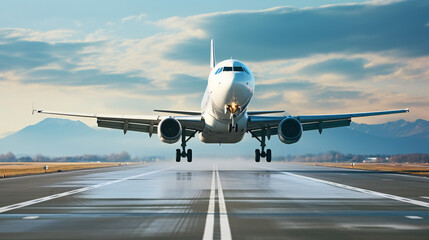 Boeing Passenger Airplane Take Off From Runway