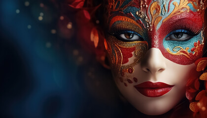 Woman in a carnival mask