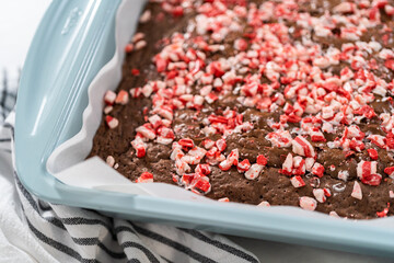 Peppermint brownies from a box mix