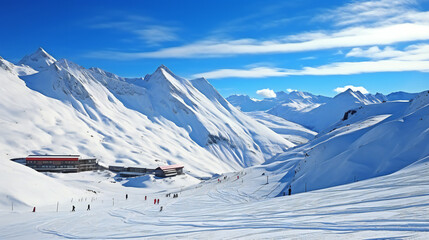 A Ski Slope In Swiss Alps