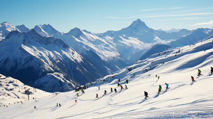 A Steep Ski Slope In The Alps 