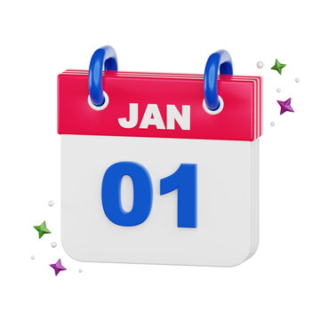 calendar 1 januari 3D illustration