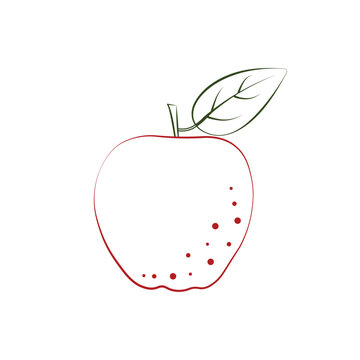 Apple. Apple coloring book. Children s coloring book with an image of an apple. Vector illustration isolated on a white background