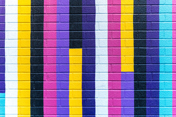 Vibrant multicolored brick wall in Manhattan