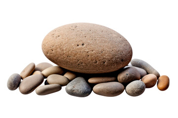 Fototapeta na wymiar Stack of the grey pebble stones, png file