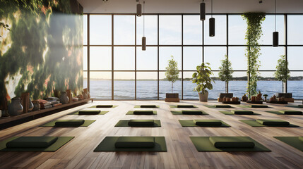 Interior of A Yoga Studio Class