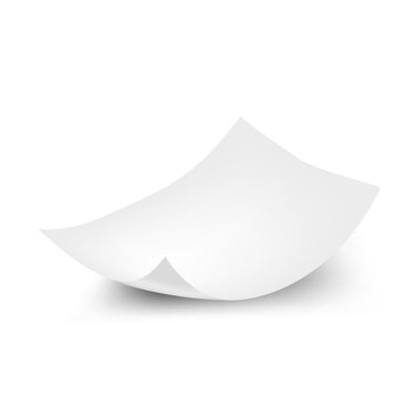 3D Blank Paper Sheet Falling Down On The Floor