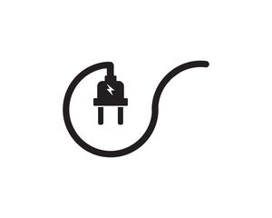 Electric plug power icon vector symbol design illustration