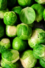 Fresh brussels spraut. top veiw