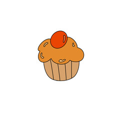 cupcake illustration on white background - 694844687