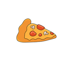 slice a pizza illustration - 694844811