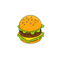 cheese burger illustration - 694845002