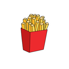 french fries on a white background. - 694845075
