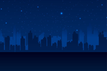 gradient city skylines at night background
