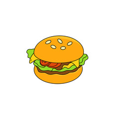 cheese burger illustration - 694845275