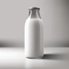 3D Full Milk Bottle Isolated On White