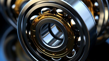 A close-up of a ball bearing in motion within a mechanical assembly,[mechanical engineering] - obrazy, fototapety, plakaty