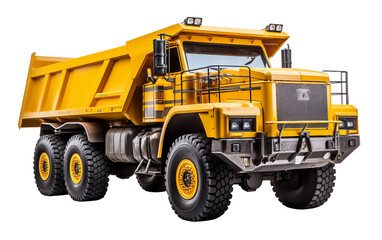 Construction truck Double Axle Tipper Truck ,Hauling Heavy Trucks isolated on transparent background.