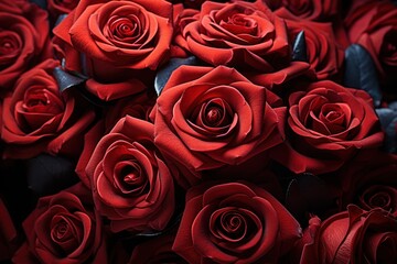 A captivating arrangement of red roses symbolizing eternal love, engagement, wedding and anniversary image
