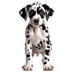 Dalmatian dog pose, standing isolated on transparent or white background