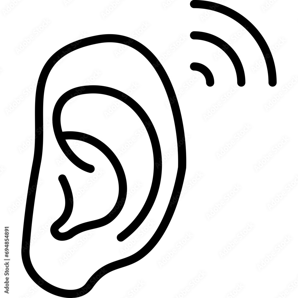 Wall mural ear icon