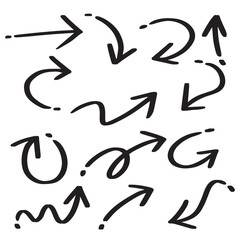 hand drawn arrows set