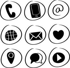 set of icons social Button