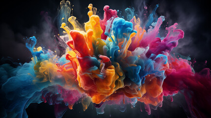 Abstract background with a splash of colorful paints