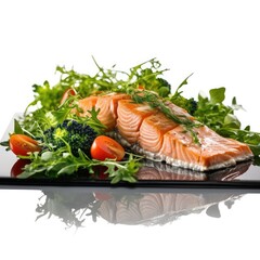 Sliced Salmon with Green Salad