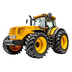 Obraz premium Yellow tractor isolated on white. Generative ai