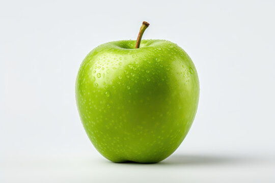 granny smith apple on white background