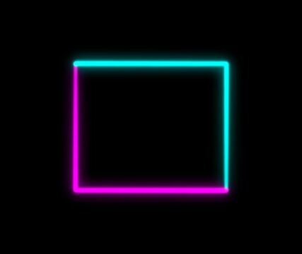 live streaming neon camera effect frame with transparent background